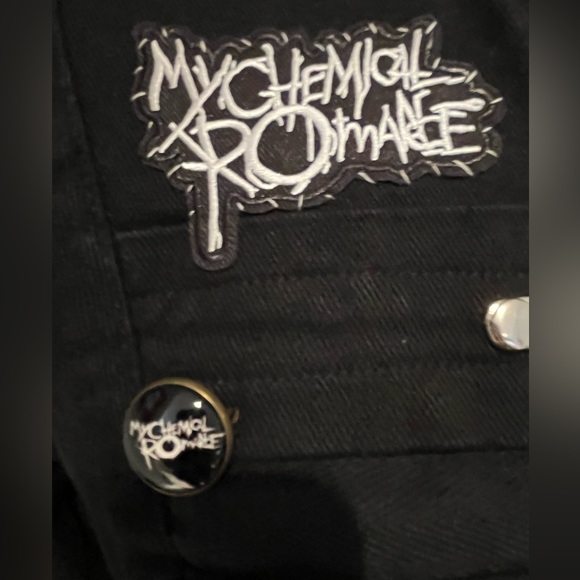 CUSTOM Skull & Rose Upcycled Rage Tripp NYC Buckle Coat MyChemRo Edition Sz S - Picture 12 of 16